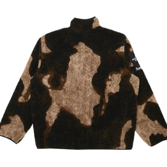Supreme The North Face Bleached Denim Print Fleece Jacket Sz. Large . Brand New! - Picture 6 of 8